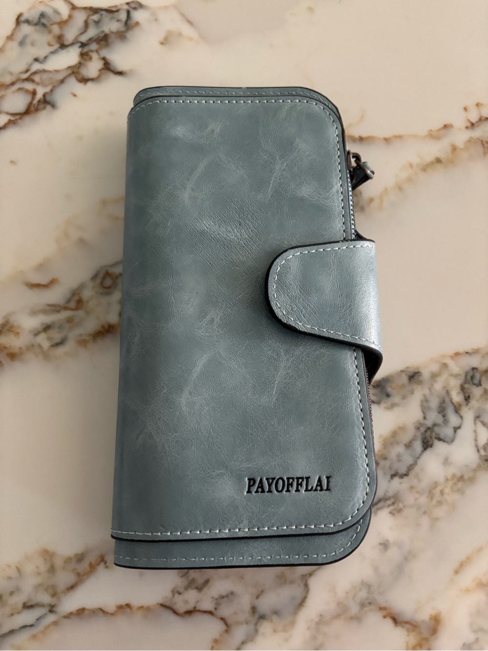 Blue-Grey Women's clasp Wallet Clutch
